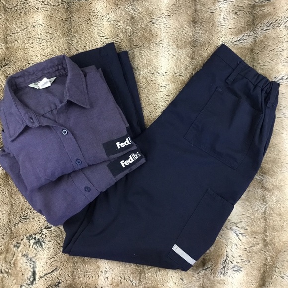 Stan Herman Tops Fedex Womens Uniform Lot Shirt Pants Size 1214